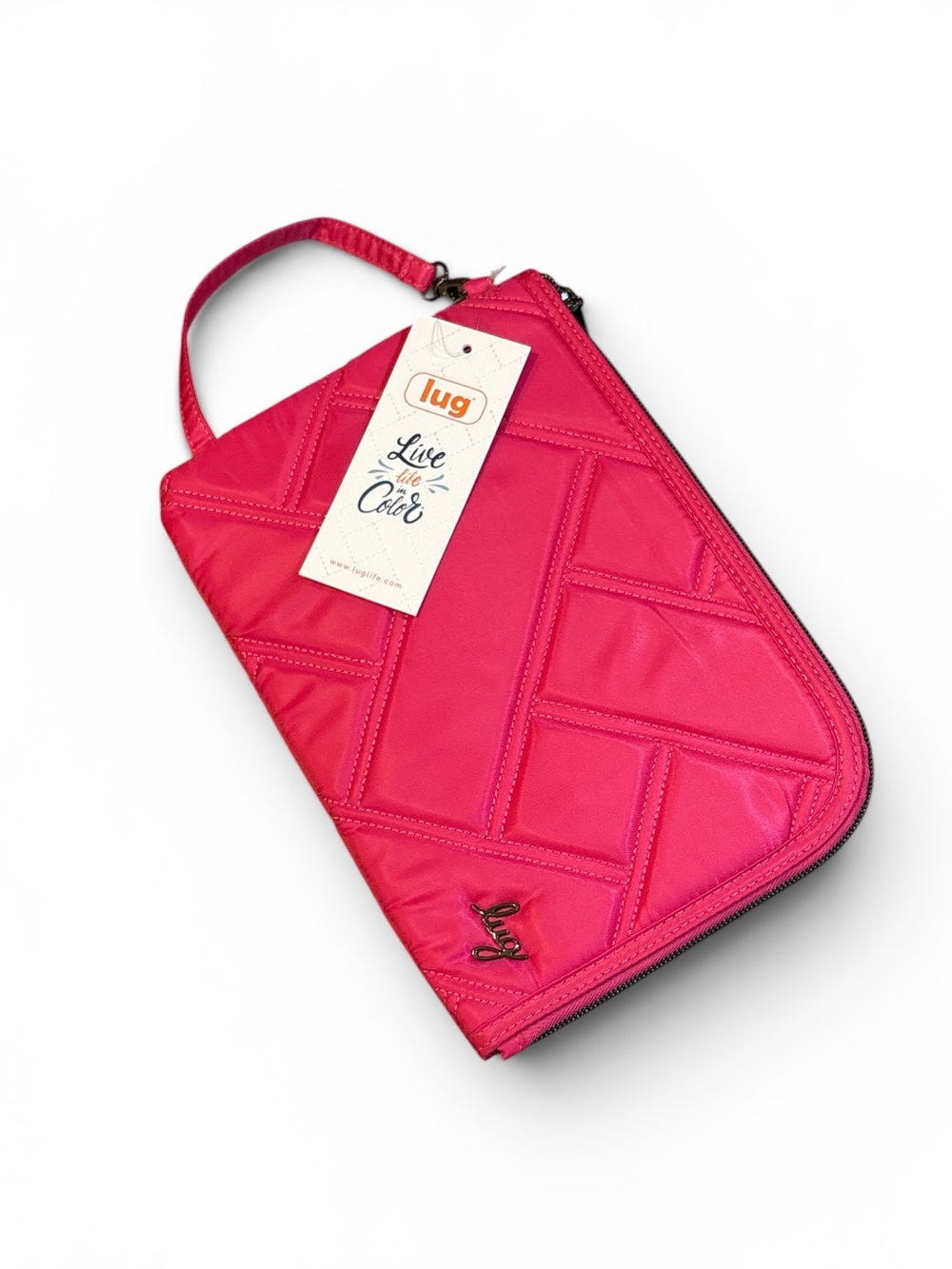 Lug Pink Quilted 1/2 Pipe Wristlet Organizer NWT